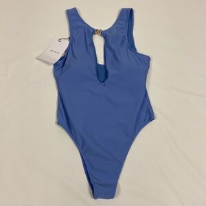NWT Nikki Badpak Swimsuit Blue Lagoon periwinkle/ purple, sexy, Y2K Size large